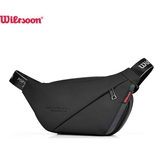 WIERSOON Waterproof Man Waist Bag Fashion Chest Pack Outdoor Sports Crossbody Bag Casual Travel Bag