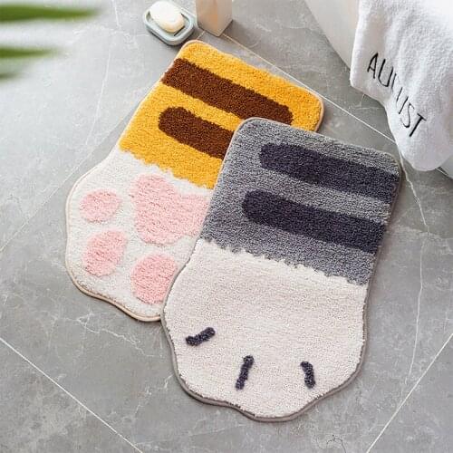 Creative New Arrival Long Cat Paw Pattern Water Absorption and Non-slip Soft Carpet for Bathroom or Kids Room Decoration