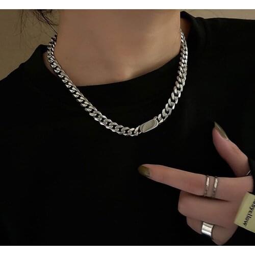 Hip Hop Titanium Steel Necklace Men Women Short Clavicle Chain Fashion Chains Necklace Trendy Link Chain Luxurious Jewelry Gifts