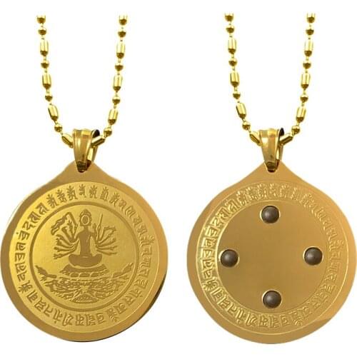 Golden Energy Health Pendant Necklace Scalar Quantum Pendant for Men Women Metal Radiation Protection Charm Jewelry