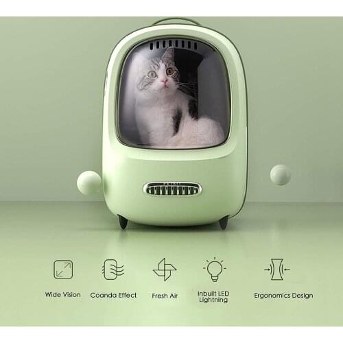 Portable Cat Carrier Backpack Travel Space Capsule for Cat and Small Dog Ventilated Pet Carrier Backpack with Inbuilt Fan Light