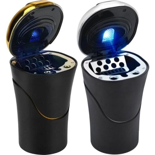 Portable Car Ashtray with Lid and Lighter Easy Clean Cup USB Power Supply QW
