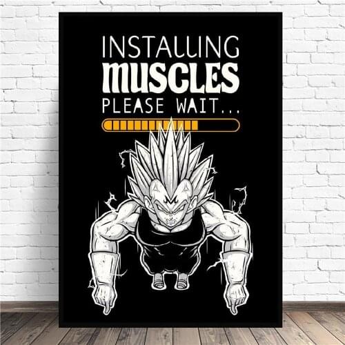 Vegeta Training Muscle Canvas Painting Wall Anime Art Pictures Prints Home Decor Wall Poster Decoration For Living Room