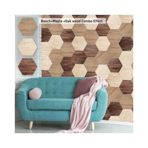 Hexagon Wood Grain Floor Waterproof Vinyl Wallpaper Roll Self Adhesive Contact Paper Doors Cabinet Desktop Modern Furniture