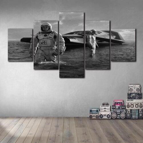 Modern 5 Pieces Interstellar Movie Astronaut Wall Art Canvas Painting Modular Prints Picture Poster Home Decor Living Room Frame