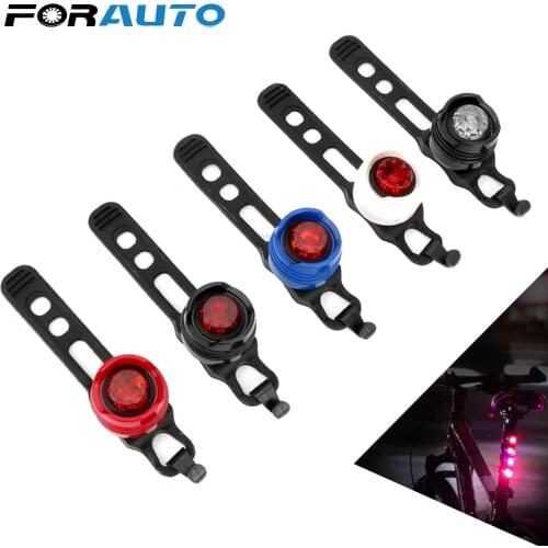 FORAUTO Bike Front Rear Tail Safety Warning Lamp Helmet Red White LED Flash Lights Cycling Caution Light Waterproof