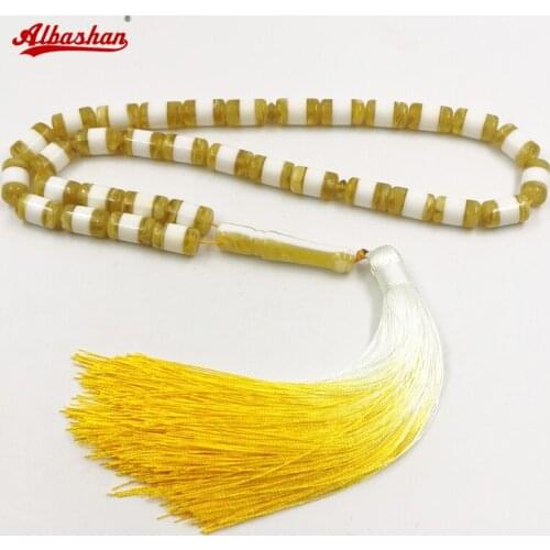 Tasbih Yellow Resin Muslim Rosary bead Islamic Accessories Misbaha arabic jewelry Bracelets ALBASHAN brand Sobh