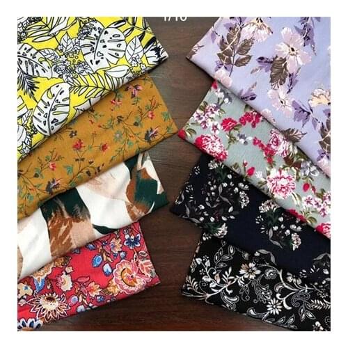 Rayon fabric dark floral printed fabric dress fabricLFCK080052