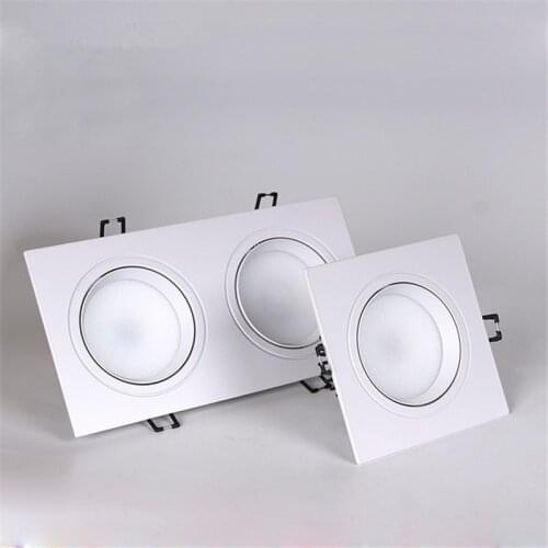 Angle Adjustable white Body Dimmable Square LED Recessed Ceiling Downlight 7W 9W 12W 15W 18W With AC85-265V LED Driver Spot Lamp