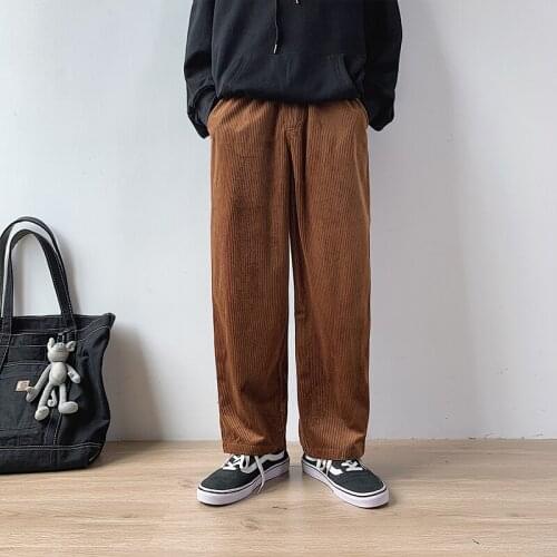 Corduroy Pants Men New Spring Autumn Pants Casual Loose Staight Trousers Mens Elastic Waist Sport Pant Male Trousers M-5XL