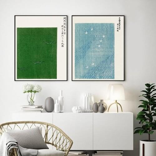 Japanese Abstract Modern Art Painting Canvas Prints Vintage Monochrome Color Block Posters Gallery Wall Pictures Home Room Decor