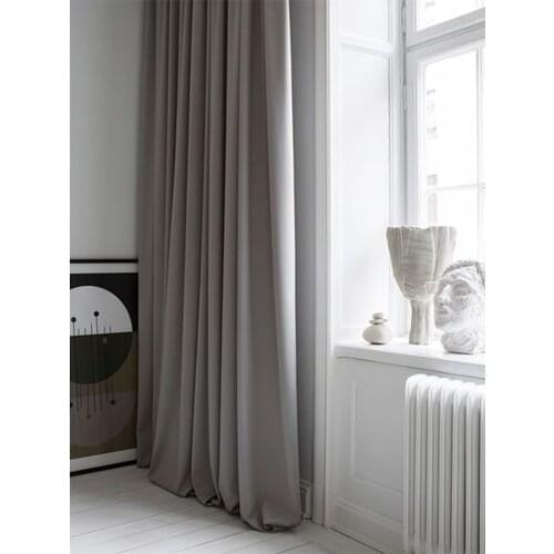 Curtains 70-90% Shade Rate Blackout Curtains Solid Color Grey/blue/khaki/coffee Curtains for Living Room Modern Bedroom Curtains