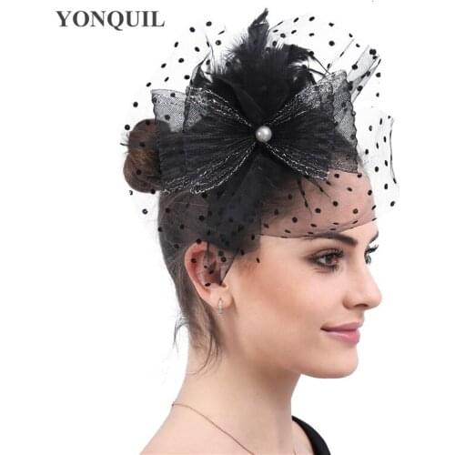 Women Wedding Mesh Fascinator Cap Hair Clips Bride Elegnat Occasion Formal Mesh Headpiece Lady Occasion Party Fedora Caps