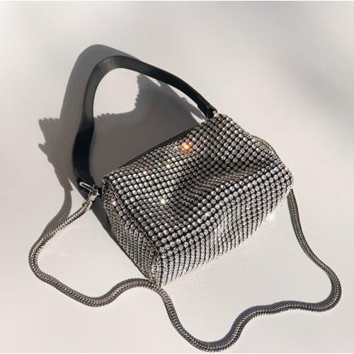 Women Designer Shiny Party Diamonds Studded Handbag Chain Shoulder Bags High Quality Ladies Crystal Totes Packing Crossbody Bag