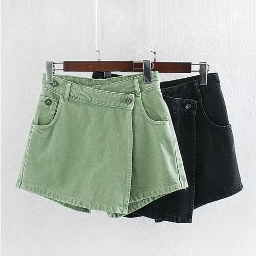 Y2K Women Vintage Pockets Broken Hole Shorts Skirts Casual Slim Zipper Chic Black Blue Skirt For Summer