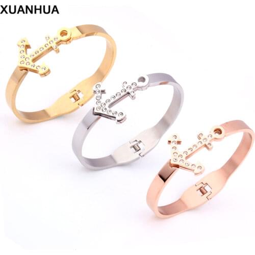 XUANHUA Cuff Bracelets For Women Anchor Bracelets & Bangles Stainless Steel Jewelry Woman Luxury Bracelet Fashion Indian Jewelry