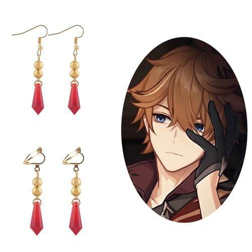 Genshin Impact Tartaglia Cosplay Earrings Women Men Eardrop Jewelry Cosplay Accessories