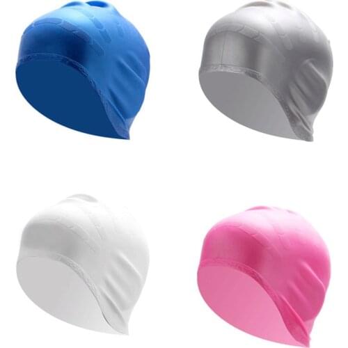 1PC Free Size Silicone Waterproof Swimming Caps Protect Ears For Long Hair Sports Swim Pool Hat Swimming Bathing Cap