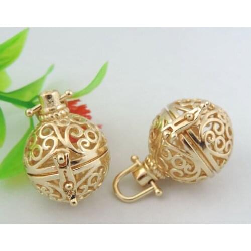 1pcs Gold Creative Hollow Antitank Grenade Shape Necklace Fragrance Essential Oil Locket Charms Pendant Necklace Lover Gift