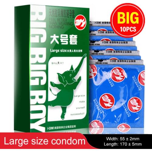 10pcs 55mm Condom Large Size Big XXL Condoms For Big Cock Horny Men Women Adult Game Latex Thin Slim Sex Products Contraception