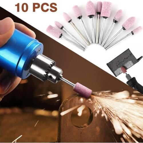 10pcs/set Rotary Tool Grinding Stone Polishing Head Abrasive Mounted Wheel Head Drill Bits Rotary Power Tools For Polishing