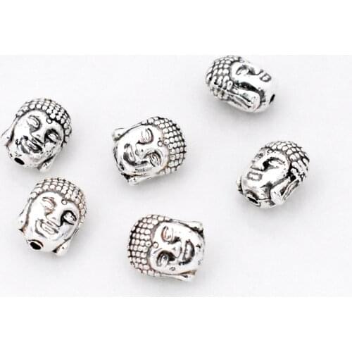 10pcs/lot 11x9x8mm Antique Silver Plated Buddha statue Beads Charms Pendant DIY Handmade Jewelry Accessories