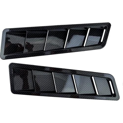 2pcs Carbon Fiber Style ABS Bonnet Louver Air Vent Hood Panel Trim Fit for Ford Focus RS ST MK2 2004 2005 2006 2007 2008-2015