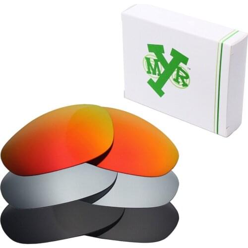 3 Pairs Mryok POLARIZED Replacement Lenses for Oakley A Wire SunglassesIce Stealth Black & Fire Red & Silver Titanium