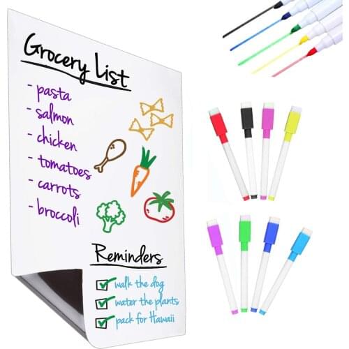 A4 Magnetic Dry Wipe Whiteboard Sheet for Fridge Magnets Whiteboard Marker Brush Drawing Board Office School Board Menu Planner