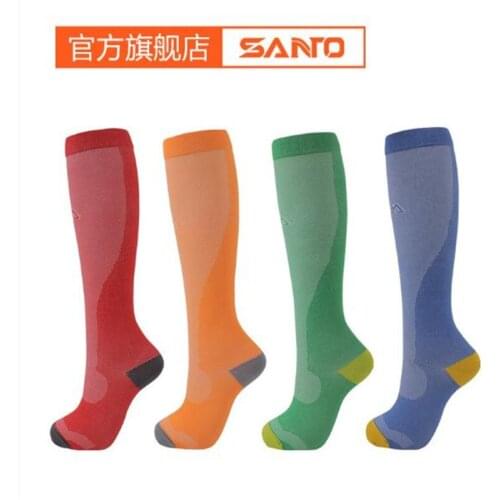 Running Marathon Socks SANTO/S053 Professional Compression Stockings Men Women Sports Socks Outdoor Hiking Socks