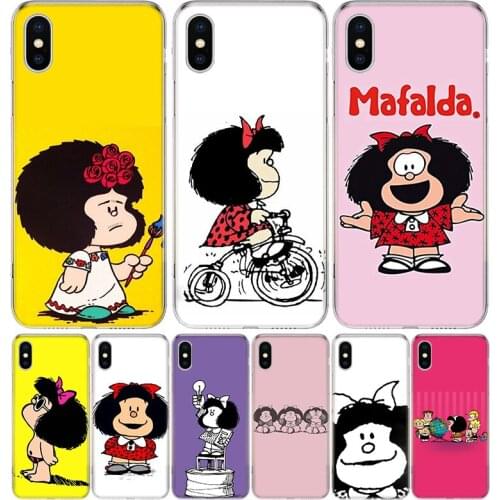 Mafalda Cover Phone Case For iPhone 11 12 Mini Pro 7 6 X 8 6S Plus XS MAX + XR 5S SE 10 Ten Art TPU Coque Capa Shell