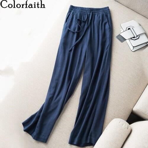 Colorfaith Women's Linen Trousers