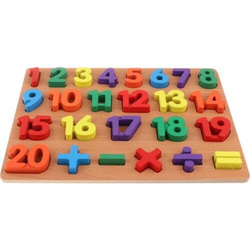 Wooden Alphabet Jigsaws Puzzle, Early Learning Toys for Kindergarten and Toddlers, Number 1-20