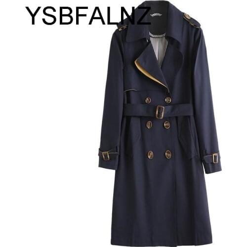 Trench Coat For Women Autumn Winter Elegant Women Double Breasted Solid Cloak Female Korean Style High-end Trench With Belt
