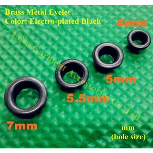 Electro-plated Black 5mm Eyelets for Apparel Scrapbook brass metal eyelets for garment bags wallet etc accessories CPAM Shipping