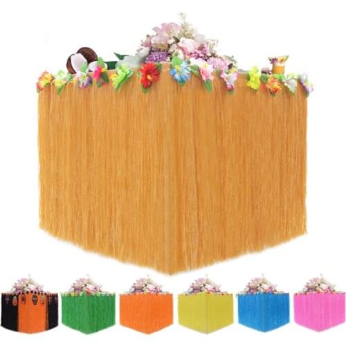 Hawaiian Table Skirt Home Birthday Party Decoration Outdoor Wedding Table Grass Skirts Halloween Decoration Supplies