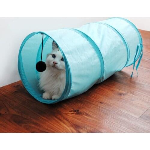 Cat Tunnel Toys Kitten Tube Collapsible Hideaway for Kittens Rabbits Puppies and Ferrets with1 Pipe Hole Cat Play Foldable Toy