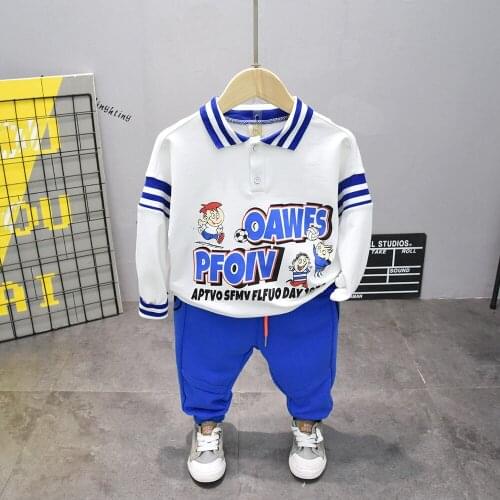 Spring and Autum Baby Boy Clothing Suits Baby Girls Clothes Sets Children Suit Lapel T-Shirts + Pants 2pcs Boys Sport Suit