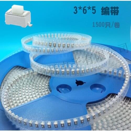 Taping 3 * 6 * 5MM touch switch patch 2 feet / white SMD button switch panel mounted 3x6x5mm
