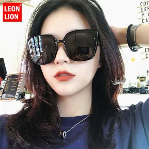 Leonlion 2021 Square Big Frame Sunglasses Women Candy Colors Gradient Glasses For Women Classic Wild Mirror Small Fac Unisex