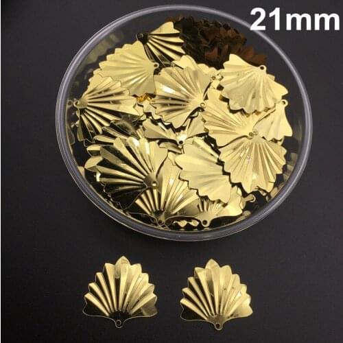 HOT ! 550pcs 21mm Golden Fan-Shaped Loose Sequin Paillette Crafts Sewing ,Women Kids Diy Garment Accessories SFLYX21