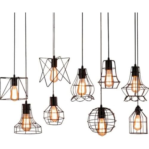 Minimalist restaurant chandelier retro creative Industrial Wrought Iron Lamp American Style For Living Room