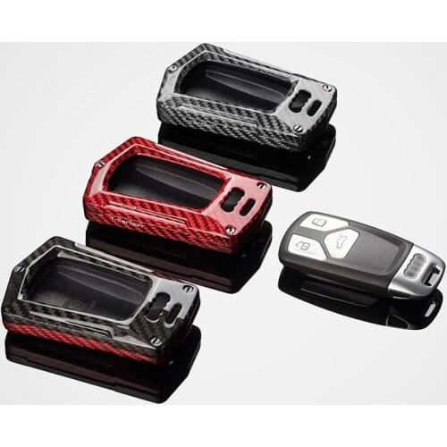 Car modification Real Carbon Fiber Remote Key Fob Car key Case For Audi A4 A5 B9 8W Q7 4M TT TTS RS 8S Coupe 2017-2021