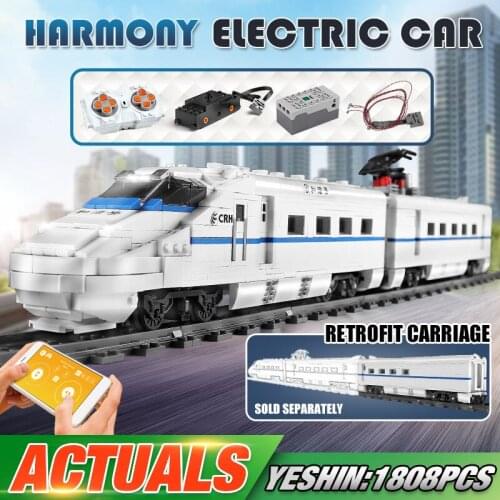 MOULD KING 12002 Motorized High-Tech Train Toys The APP RC CRH2 High-speed Train Building Blocks Bricks Part Kids Christmas Gift