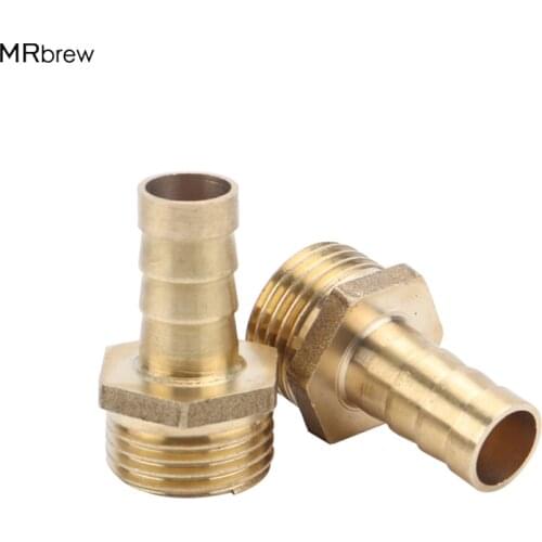 Brass Plate Chiller Adapter Kit, 3/4'' Female Garden Hose thread x 10mm/12mm Barb, Brewers Hardware,2pcs/lot