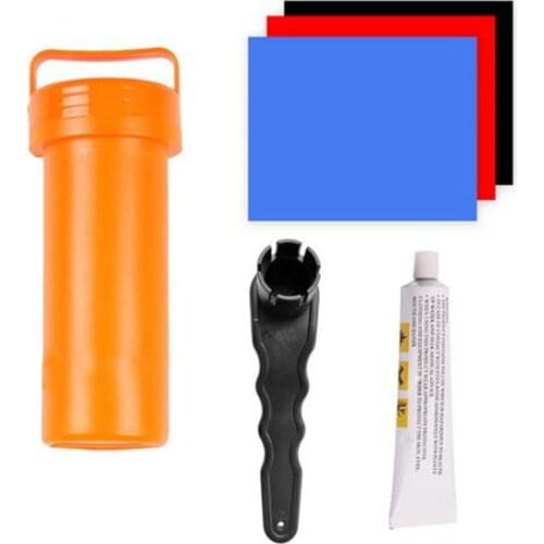 Inflatable Paddle Board Repair Kit Inflatable Kayak Raft Puncture Repair Patches Glue Wrench Set Color Random