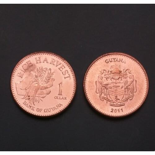Guyana $ 1 100% Real Unc Genuine Original Coins Collection Coin