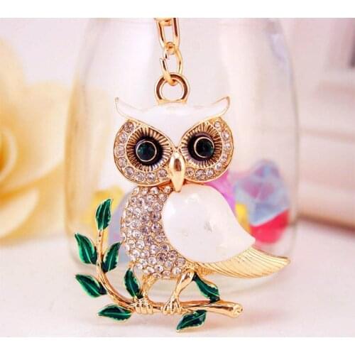 New Diamond Painting Women Bag Keychain Fashion Cartoon Cute Bird Owl Keychain Handmade Diamond Mosaic Rhinestones