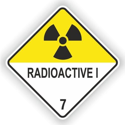 New Hot Car Sticker Radioactive I Warning Vinyl Car Decals Scratches Waterproof Motorcycl PVC 13CM*13CM