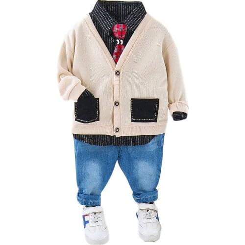 New Spring Autumn Baby Boys Girl Clothing Clothes Coat SUIT T Shirt Pants 3Pcs/set Kids Tracksuits Infant Suits Children Costume